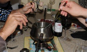Deep frying the beef in oil