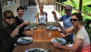 cooking class participants enjoying the fruits of their labour